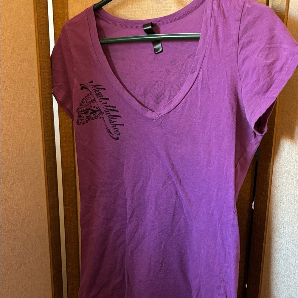 Purple V-Neck junior Top xl